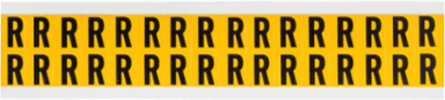 Vinyl Letter Labels, 0.625 Inch H, Black on Yellow, Outdoor Use, 800 Labels per Pack