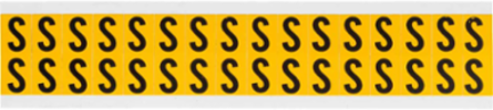 Vinyl Letter Labels 0.625 Inch H, Black on Yellow, Outdoor Durable