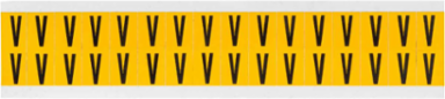 Black on Yellow Vinyl Letter Labels, 0.625 Inch Height, Outdoor Durability 8-10 Years