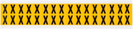 Vinyl Labels, 0.625 Inch H, Black on Yellow, Permanent Acrylic Adhesive, Outdoor Use