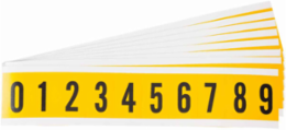 Vinyl Number Label Kit - 1 Inch H, Black on Yellow - 0 to 9, 250 Labels