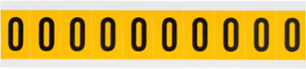 Pressure Sensitive Vinyl Number Labels 1.5 Inch H, Black on Yellow, 250 Labels/Pack