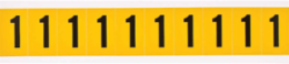 Vinyl Number Labels - 1-1/2 Inch H x 7/8 Inch W, Black on Yellow, 250 Pack