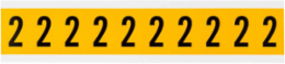 Pressure Sensitive Vinyl Number Labels 1.5 Inch H x 0.875 Inch W, Black on Yellow, 250 Labels/Pack