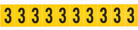 15 Series Vinyl Number Labels, 1 Inch H, Black on Yellow, Durable Outdoor Use
