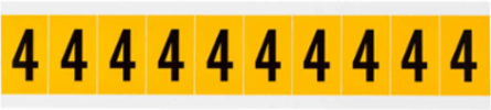 15 Series Pressure Sensitive Vinyl Number Labels, 1 Inch H, Black on Yellow, 250 Labels