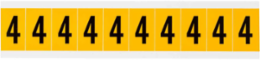 15 Series Pressure Sensitive Vinyl Number Labels, 1 Inch H, Black on Yellow, 250 Labels