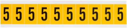 Vinyl Number Labels 1.5 Inch H x 0.875 Inch W, Black on Yellow, 250 Labels/Pack