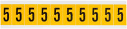 Vinyl Number Labels 1.5 Inch H x 0.875 Inch W, Black on Yellow, 250 Labels/Pack