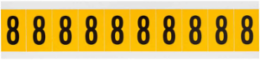 15 Series Vinyl Number Labels, 1" H, Black on Yellow, 250 Labels/Pack