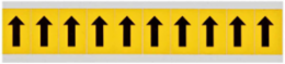 Vinyl Arrow Labels 1.5 Inch H x 0.875 Inch W, Black on Yellow, Permanent Adhesive