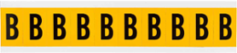 Pressure Sensitive Vinyl Letter Labels, 1-1/2 Inch H x 0-7/8 Inch W, Black on Yellow
