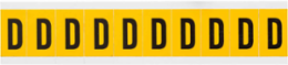 Pressure Sensitive Vinyl Letter Labels 1 Inch H, Black on Yellow, B-946