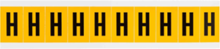 Vinyl Letter Labels 1.5 Inch H x 0.875 Inch W, Black on Yellow, Durable for Outdoor Use