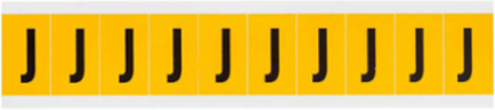 Vinyl Letter Labels, 1 Inch H, Black on Yellow, Outdoor Use, Durable & Weather Resistant