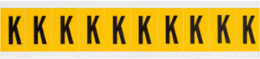 Pressure Sensitive Vinyl Letter Labels - 1-1/2 Inch H x 0.875 Inch W, Black on Yellow