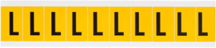 Pressure Sensitive Vinyl Letter Labels 1-1/2 Inch H, Black on Yellow, Weather Resistant