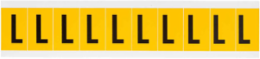 Pressure Sensitive Vinyl Letter Labels 1-1/2 Inch H, Black on Yellow, Weather Resistant