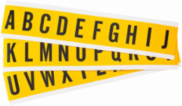 15 Series Vinyl Label Kit, 1.5 Inch H x 0.875 Inch W, Black on Yellow