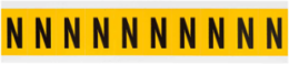 Vinyl Letter Labels, 1.5 Inch H x 0.875 Inch W, Black on Yellow, Weather Resistant