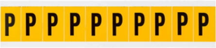 Pressure Sensitive Vinyl Letter Labels 1.5 Inch H, Black on Yellow, Permanent Adhesive