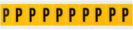 Pressure Sensitive Vinyl Letter Labels 1.5 Inch H, Black on Yellow, Permanent Adhesive