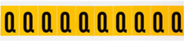 Pressure Sensitive Vinyl Letter Labels, 1" H, Black on Yellow, Outdoor Use