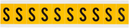 1 Inch Black on Yellow Vinyl Letter Labels, Durable & Weather Resistant