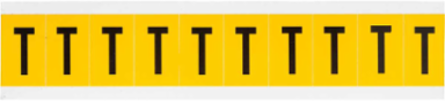 Pressure Sensitive Vinyl Letter Labels, 1 Inch H, Black on Yellow, Durable Vinyl
