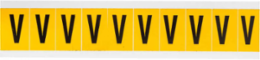 Vinyl Letter Labels, 1" H, Black on Yellow, Permanent Adhesive, Outdoor Use