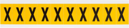 Pressure Sensitive Vinyl Letter Labels, 1 Inch H, Black on Yellow, Outdoor Use