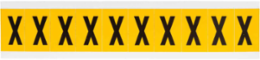 Pressure Sensitive Vinyl Letter Labels, 1 Inch H, Black on Yellow, Outdoor Use