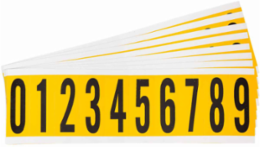 Vinyl Number Label Kit, 1.938 Inch H, Black on Yellow, 250 Labels, Permanent Adhesive