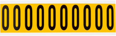 15 Series Pressure Sensitive Vinyl Number Labels, 1.938 Inch H, Black on Yellow, Outdoor Use