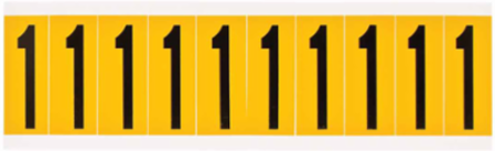 Vinyl Number Labels, 1.938 Inch H, Black on Yellow, Outdoor Use, 250 Labels/Pack