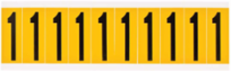 Vinyl Number Labels, 1.938 Inch H, Black on Yellow, Outdoor Use, 250 Labels/Pack