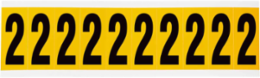 Vinyl Number Labels, 1.938 Inch H, Black on Yellow, Aggressive Adhesive, 250 Labels/Pack