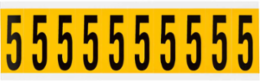 Pressure Sensitive Vinyl Number Labels - 1.938 Inch H, Black on Yellow, 10 Labels