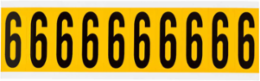Pressure Sensitive Vinyl Number Labels, 1.938 Inch H, Black on Yellow, 250 Labels/Pack