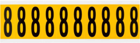 Pressure Sensitive Vinyl Number Labels - 1.938 Inch H, Black on Yellow, 250 Labels/Pack