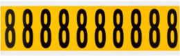 Pressure Sensitive Vinyl Number Labels - 1.938 Inch H, Black on Yellow, 250 Labels/Pack