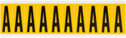 Pressure Sensitive Vinyl Letter Label, 1.938 Inch H, Black on Yellow, Permanent Adhesive