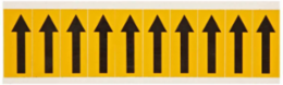 Pressure Sensitive Vinyl Arrow Labels, 2.25 Inch H x 0.875 Inch W, Black on Yellow