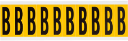 Pressure Sensitive Vinyl Letter Labels, 1.938 Inch H x 0.875 Inch W, Black on Yellow