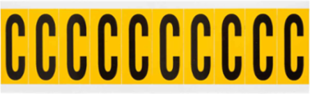 15 Series Vinyl Letter Labels, 1.938 Inch H, Black on Yellow, Outdoor Use