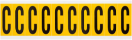 15 Series Vinyl Letter Labels, 1.938 Inch H, Black on Yellow, Outdoor Use