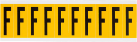 Pressure Sensitive Vinyl Letter Labels - 1.938 Inch H, Black on Yellow, Permanent Adhesive