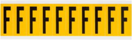 Pressure Sensitive Vinyl Letter Labels - 1.938 Inch H, Black on Yellow, Permanent Adhesive