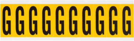 Pressure Sensitive Vinyl Letter Labels - 1.938 Inch H, Black on Yellow, 250 Labels/Pack