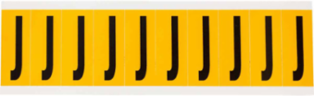 15 Series Vinyl Letter Labels, 1.938 Inch H, Black on Yellow, Permanent Acrylic Adhesive